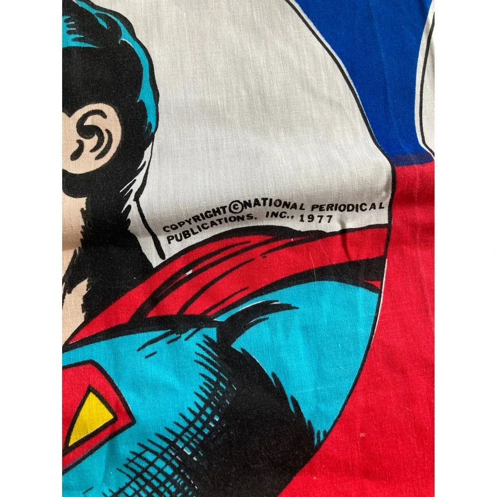 Vtg 1977 DC Comics Superman Flat Sheet Batman‎ Wonder Woman Twin Full Retro